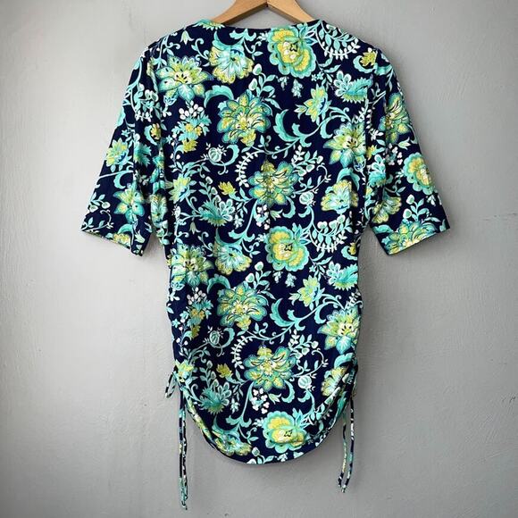 Lands End Size Small Ruched Swim Shirt Nylon Top Coastal Beach Scuba Active - Picture 5 of 10